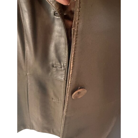Valerie Stevens Large Vintage Geniune Lamb Leather Brown Womens Jacket - Picture 5 of 14